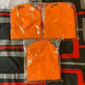 3 Pack Orange beanie Hats Winter Sale